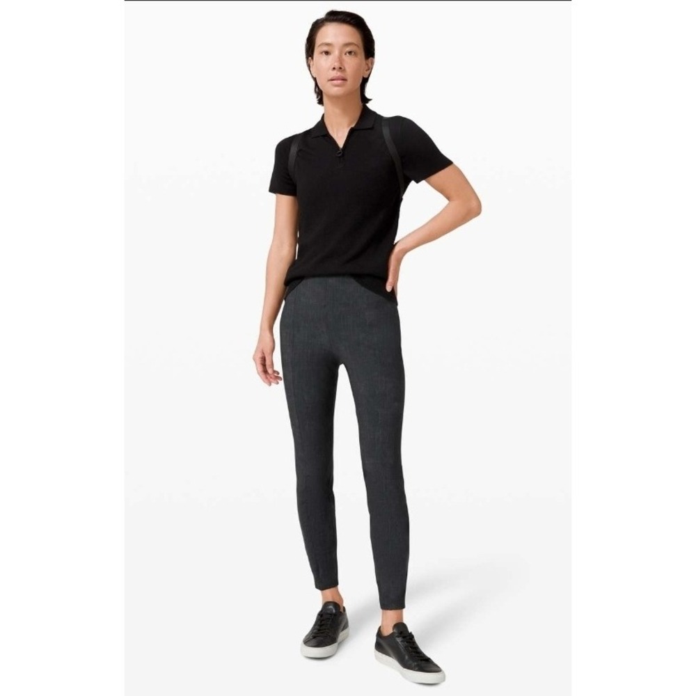 Lululemon High‎ Rise Crop Here to There Pants Gray Black Women's Size 6